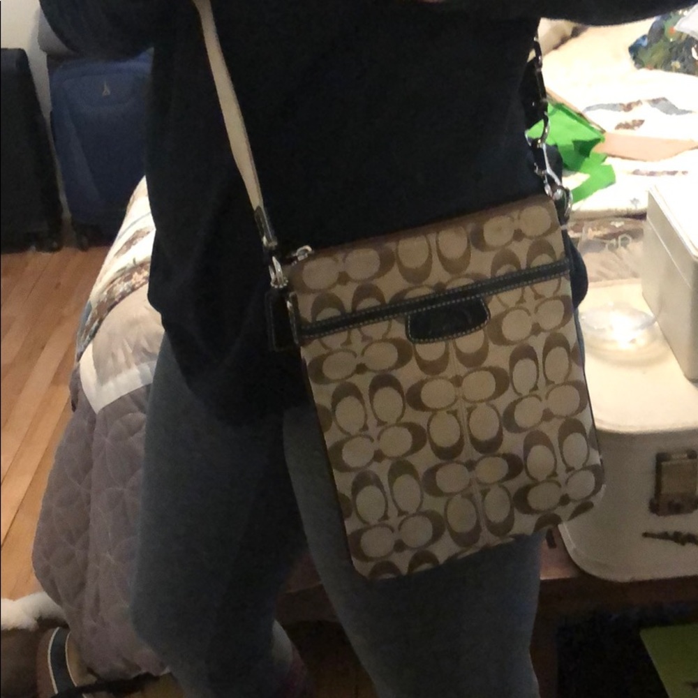 Authentic cross body COACH brown bag
